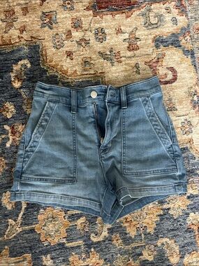 J. Crew Factory Light Blue Denim High-Rise Utility Shorts